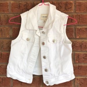 Girls size 10/12 Cherokee white denim vest